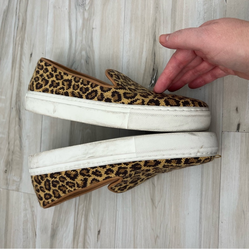 Stubbs & Wootton Slip On Leopard Print Loafers Flaw - Picture 8 of 10